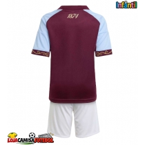 Camisa de Futebol Aston Villa Equipamento Principal Infantil 2025-26 Manga Curta (+ Calças curtas)